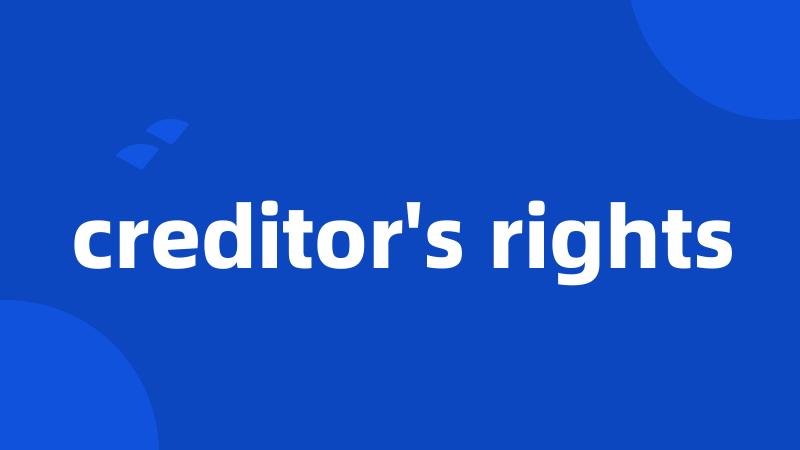creditor's rights