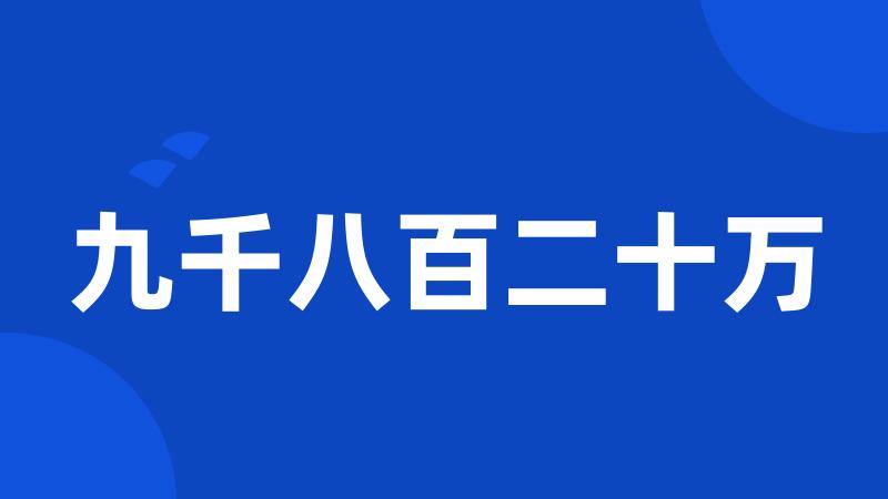 九千八百二十万