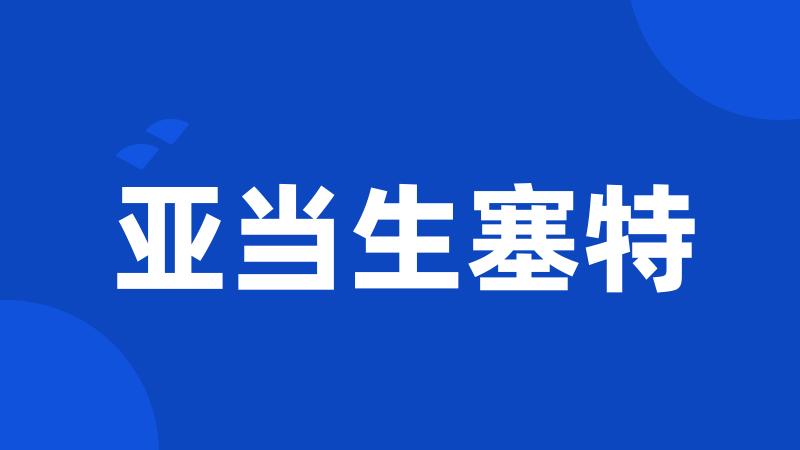 亚当生塞特