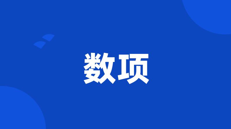 数项