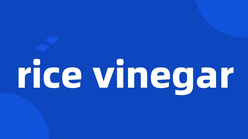 rice vinegar
