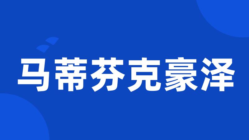 马蒂芬克豪泽