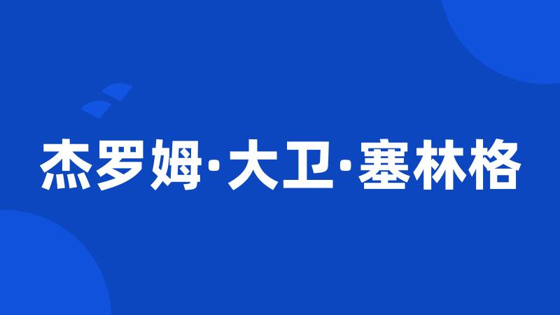 杰罗姆·大卫·塞林格