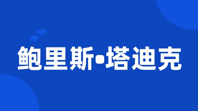 鲍里斯•塔迪克
