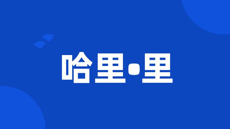 哈里•里