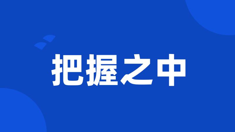 把握之中