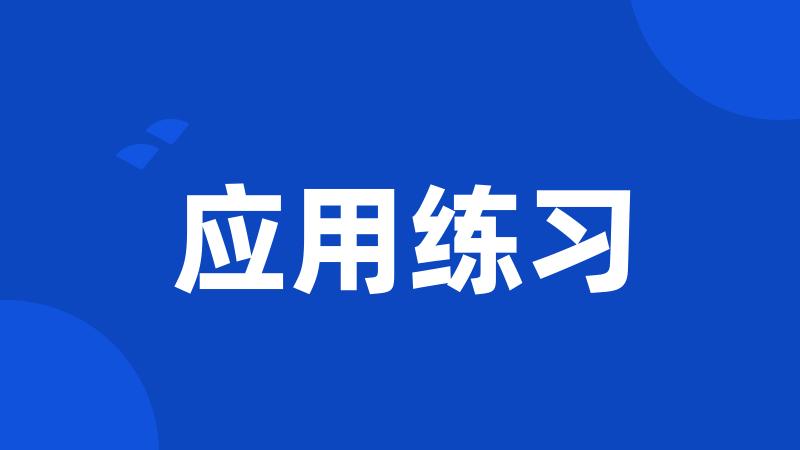 应用练习
