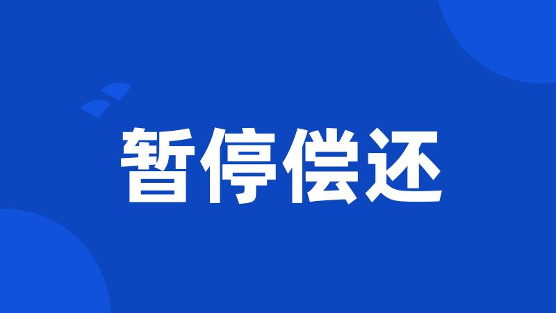 暂停偿还