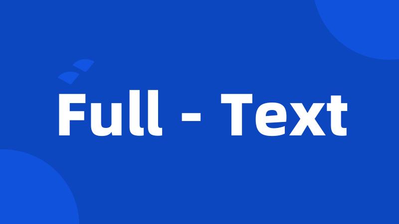 Full - Text
