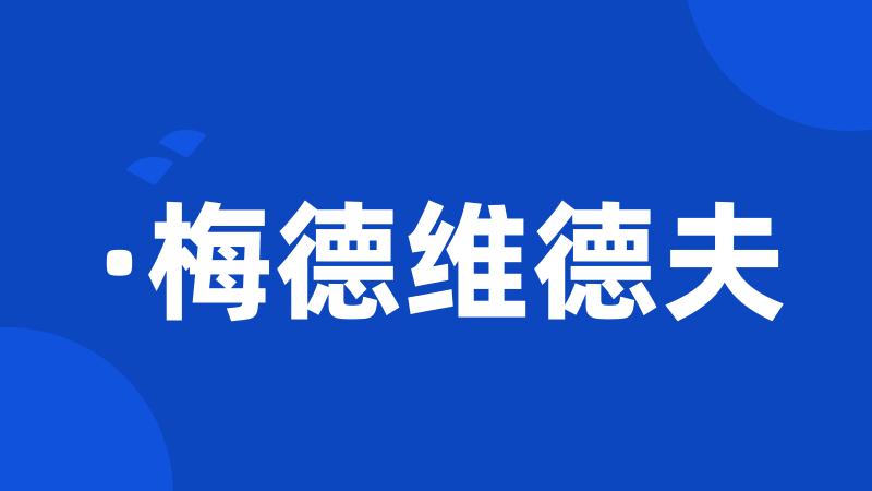 ·梅德维德夫