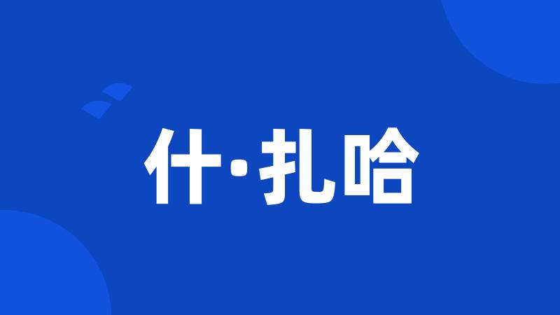 什·扎哈