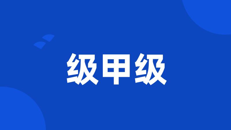 级甲级