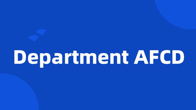Department AFCD