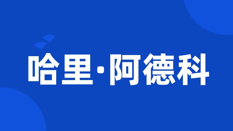 哈里·阿德科