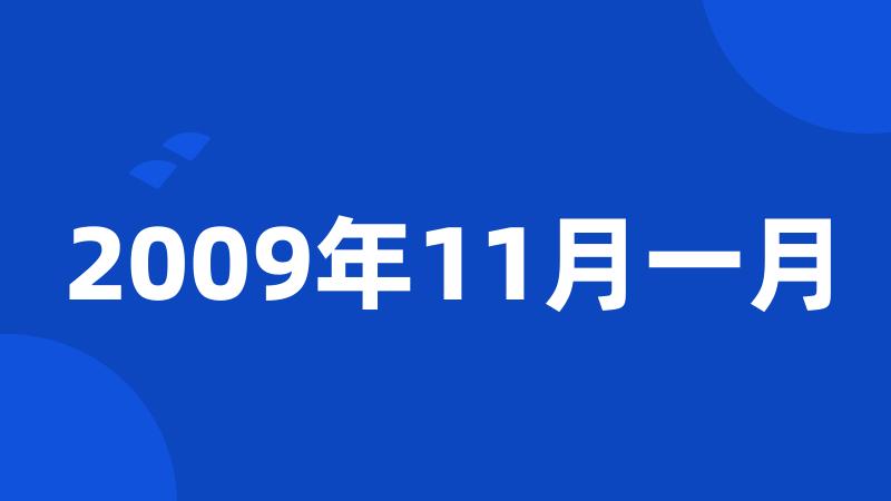 2009年11月一月
