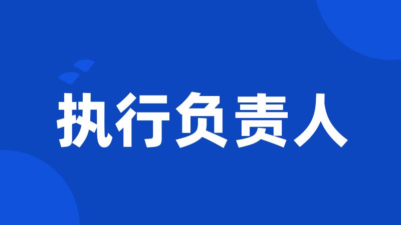执行负责人