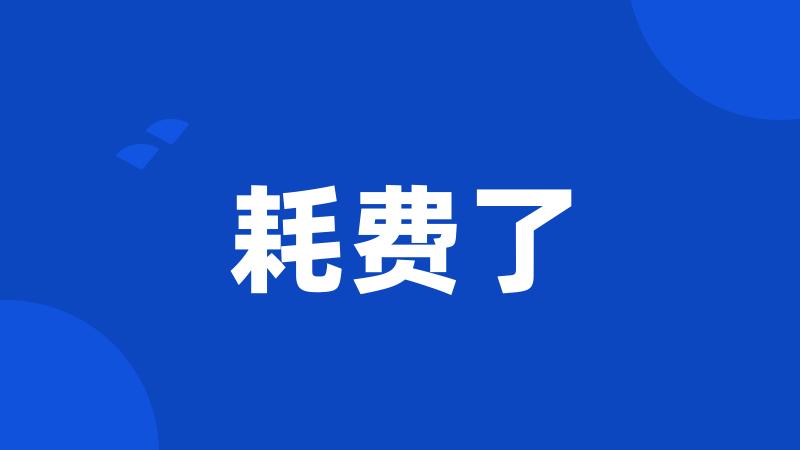 耗费了