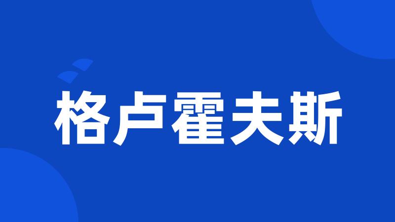 格卢霍夫斯