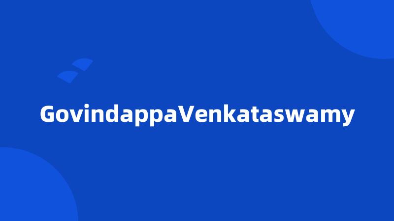 GovindappaVenkataswamy