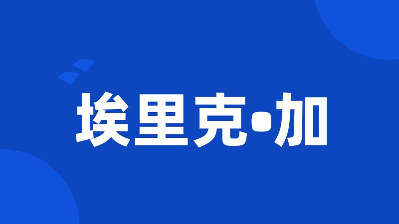 埃里克•加