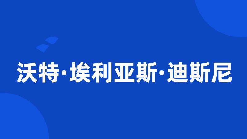 沃特·埃利亚斯·迪斯尼