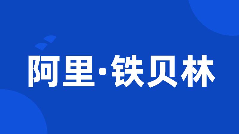 阿里·铁贝林