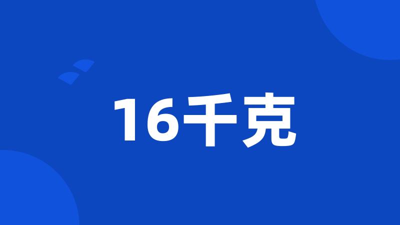 16千克