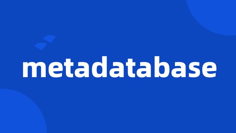 metadatabase