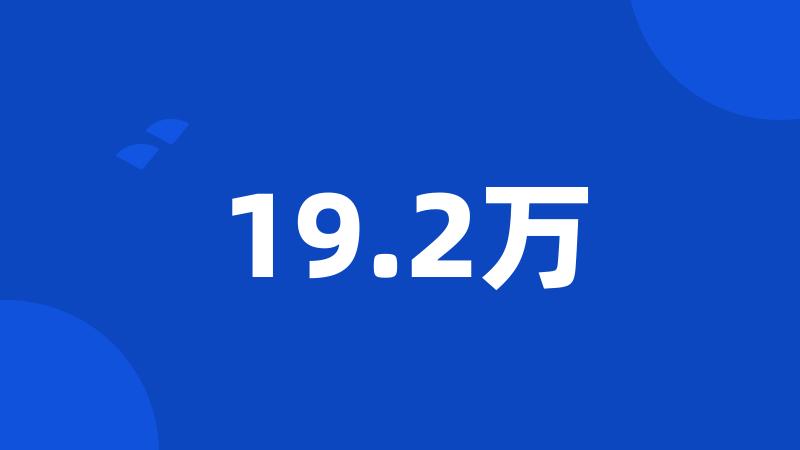 19.2万