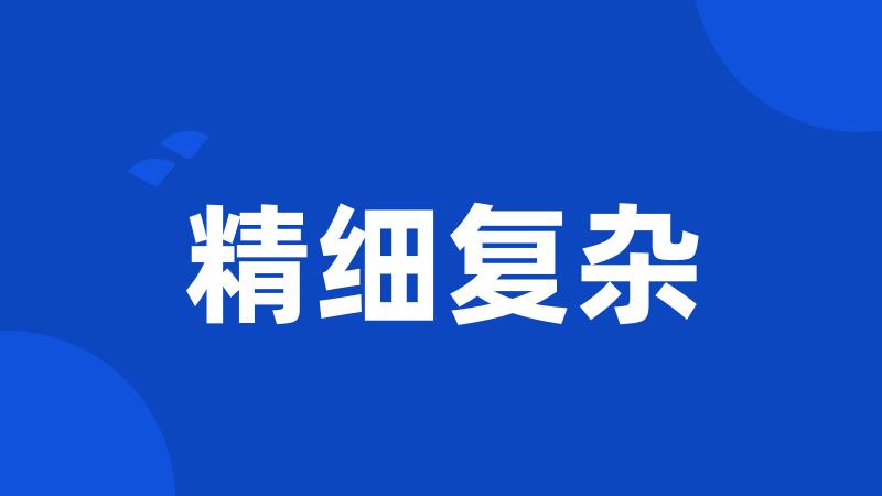 精细复杂