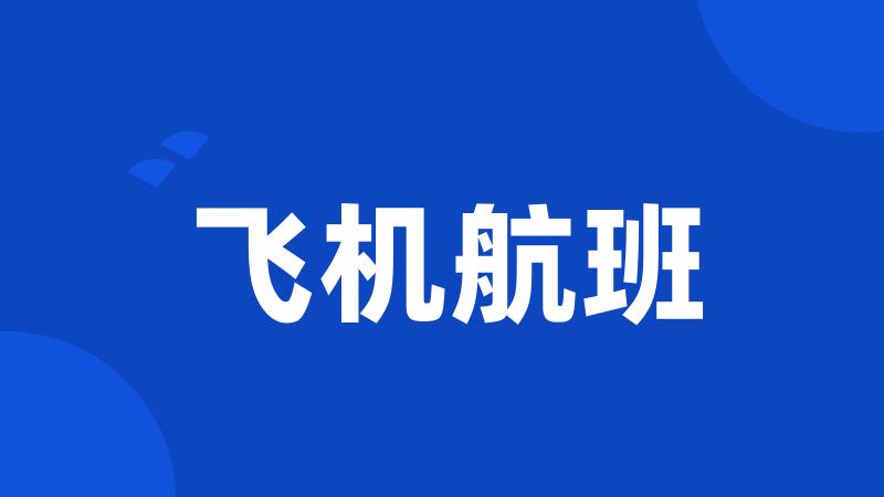 飞机航班