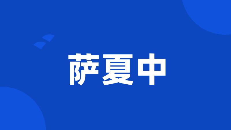 萨夏中