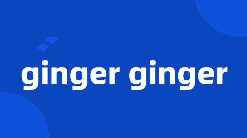 ginger ginger