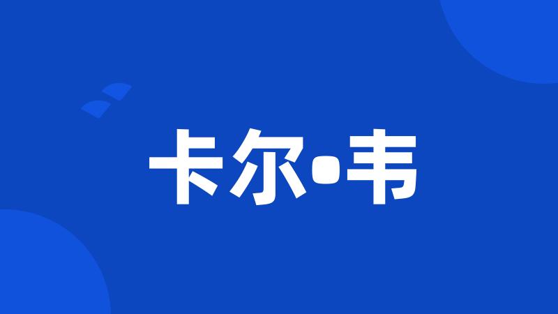 卡尔•韦