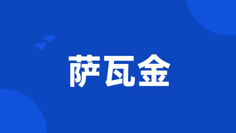 萨瓦金