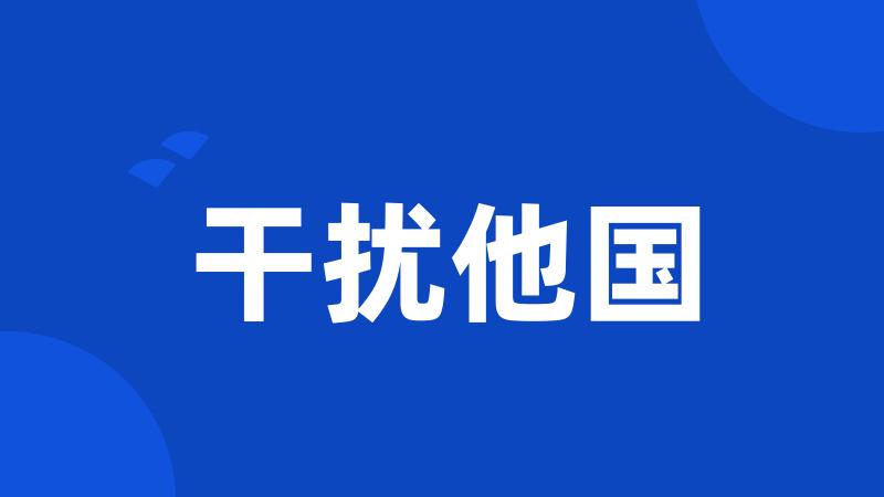干扰他国