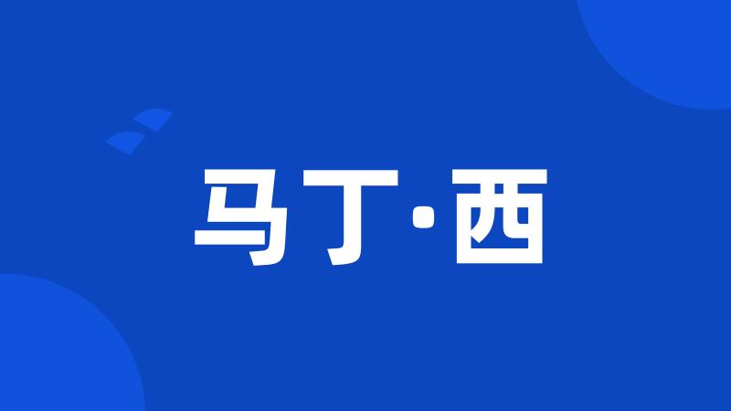 马丁·西