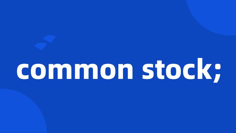 common stock;