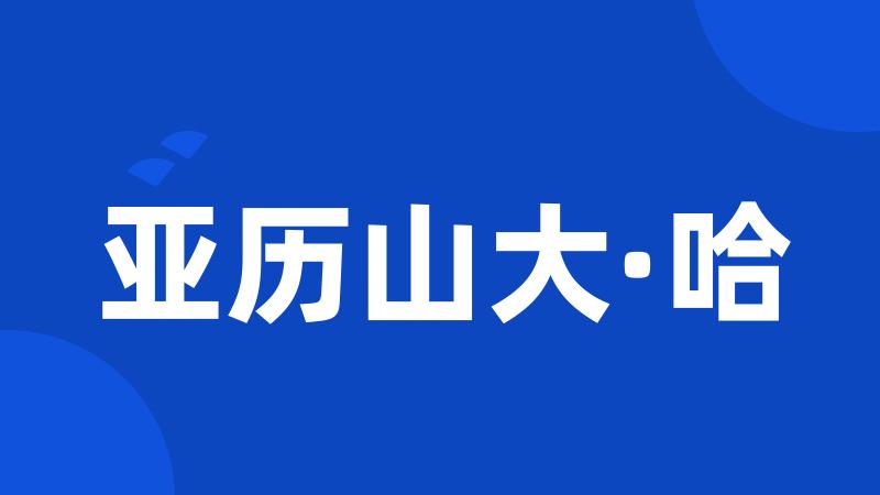 亚历山大·哈