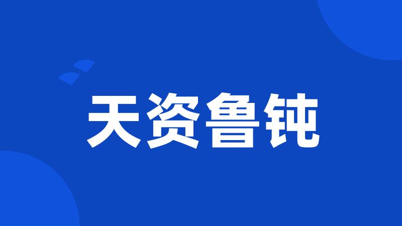 天资鲁钝