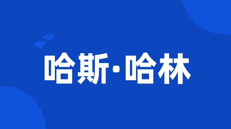 哈斯·哈林