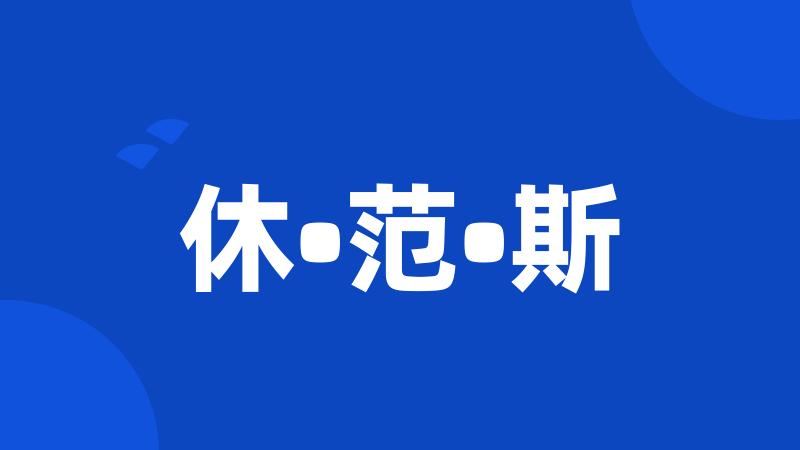 休•范•斯