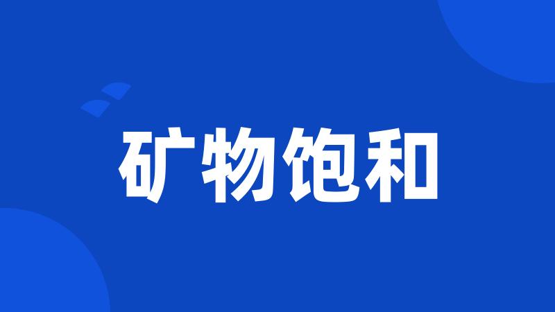 矿物饱和