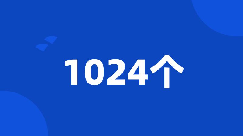 1024个