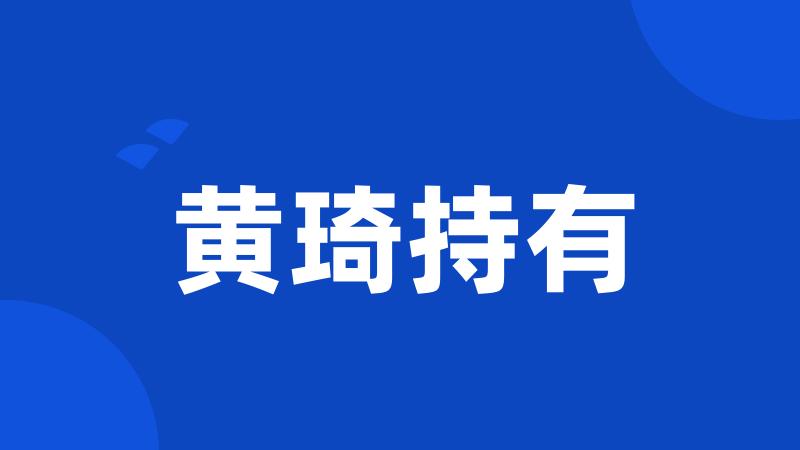 黄琦持有