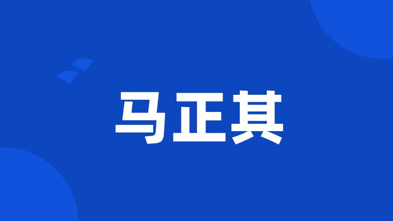 马正其