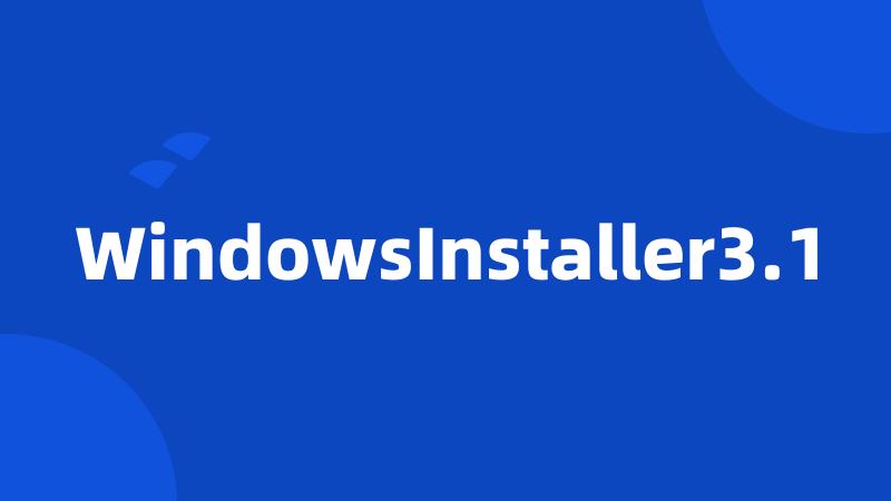 WindowsInstaller3.1