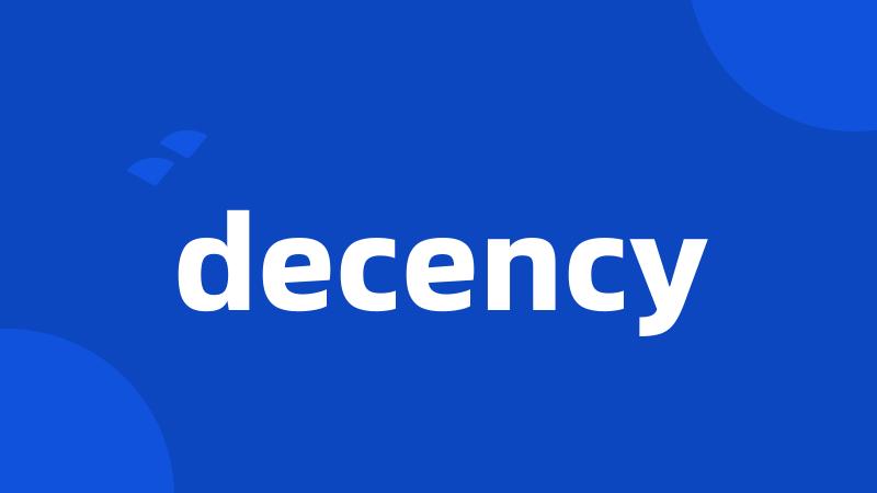decency
