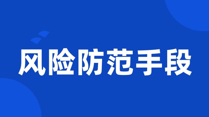 风险防范手段