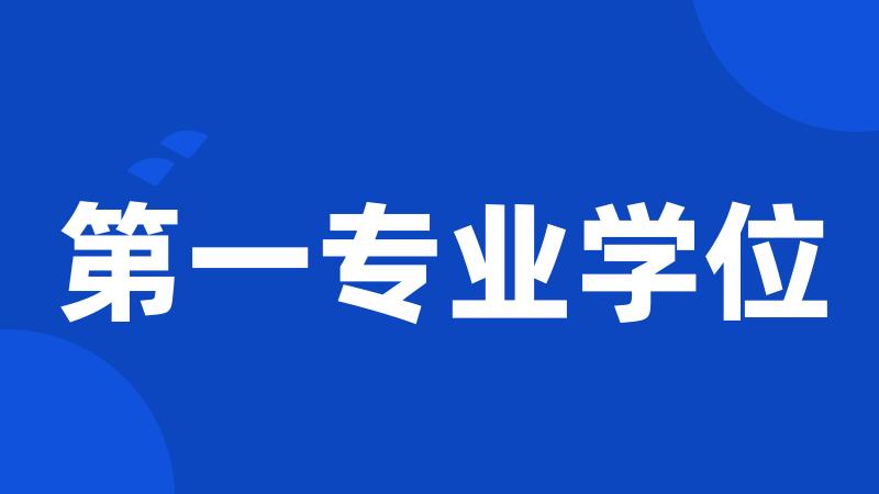 第一专业学位
